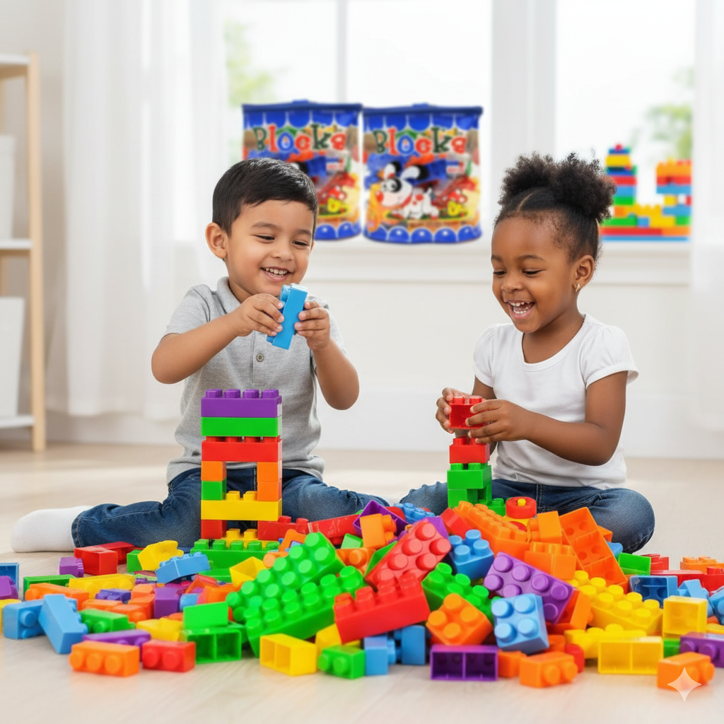 45-Pcs Pieces Learning Blocks for Kids – Colorful Bricks – Non-Toxic & Safe Material – Improves Creativity & Motor Skills – DIY Construction Toy – STEM Educational Game – Best Gift for Toddlers & Preschoolers