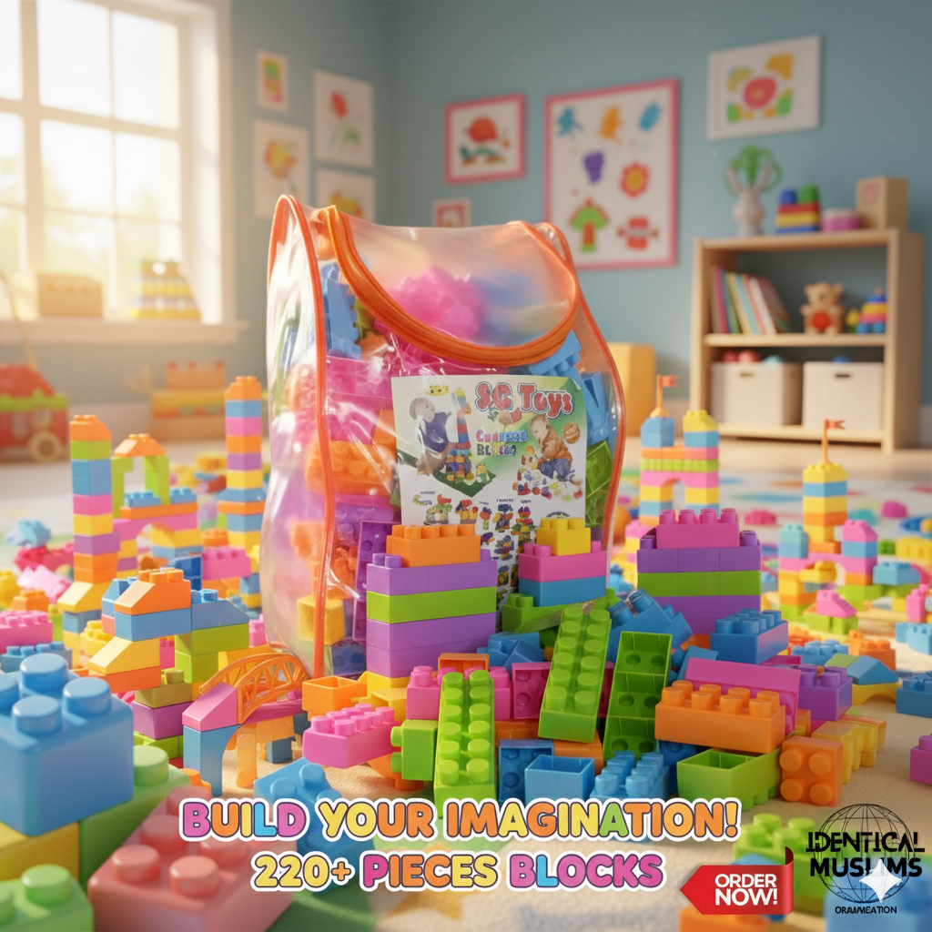 220+ Pieces Building Blocks Set for Kids | Educational Toy Pakistan | Educational Construction Toy | Non-Toxic Plastic | Brain-Boosting STEM Activity | Colorful & Creative Bricks | DIY Learning Set | Best Gift for Boys & Girls | Fun & Interactive Play