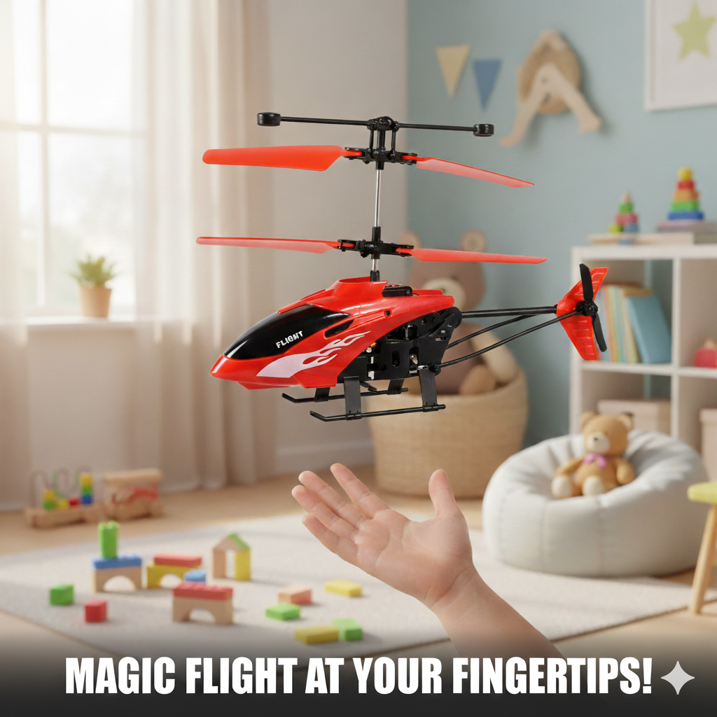 Hand Sensor Induction Flying Helicopter Toy – Rechargeable Infrared Sensor Drone for Kids – Flashing Lights – Auto-Sensing Levitation – Mini Aircraft for Indoor Fun – Safe & Durable Material