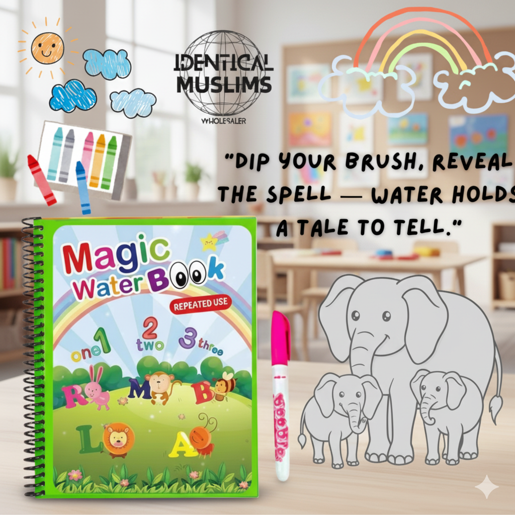 Water Magic Book for Kids | Reusable & Mess-Free Painting Activity | Educational Drawing Pad with Water Pen | Early Learning Toy for Toddlers & Children | Best Gift for Boys & Girls