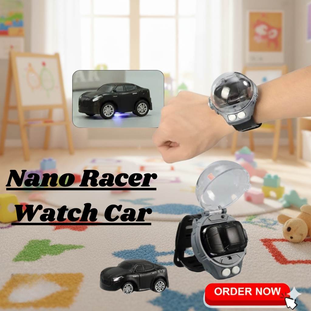 RC Watch Car Toy – Rechargeable Mini Remote Control Wrist Racing Car – USB Charging, s, Fast Speed, Fun Play for Kids, Boys & Girls – Smart Hand Watch with Car, Best Gift for Kids, Durable & weight – Remote Control Car with Wristband