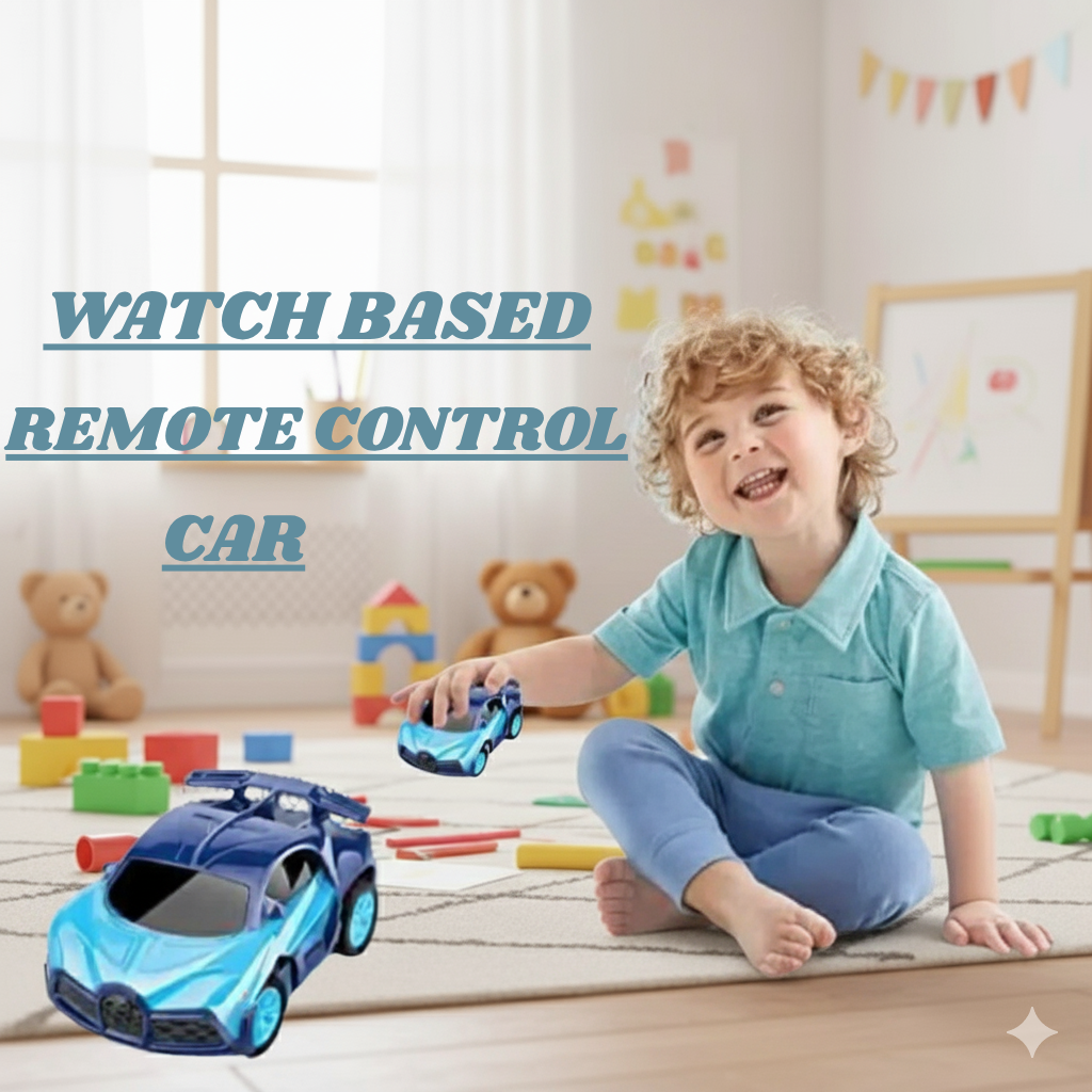 RC Watch Car Toy – Rechargeable Mini Remote Control Wrist Racing Car – USB Charging, s, Fast Speed, Fun Play for Kids, Boys & Girls – Smart Hand Watch with Car, Best Gift for Kids, Durable & weight – Remote Control Car with Wristband